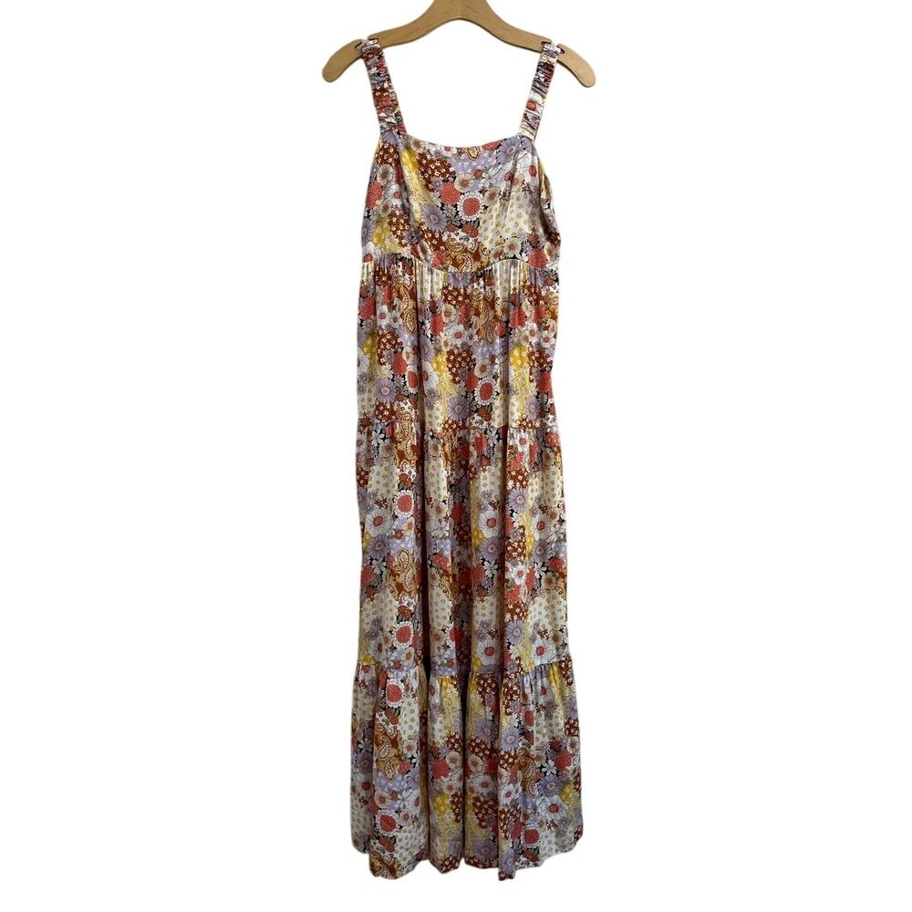 SO Goods For Life Floral Boho Smocked Maxi Dress Cottagecore Medium